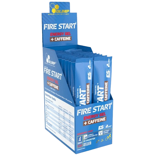 Olimp Nutrition Fire Start Energy Gel + Caffeine, Blackcurrant - 20 sachets