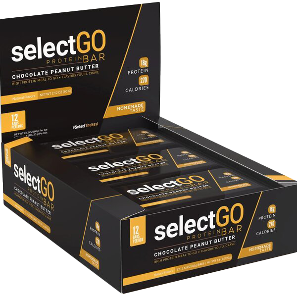 PEScience SelectGo Protein Bar, Chocolate Peanut Butter - 12 x 60g