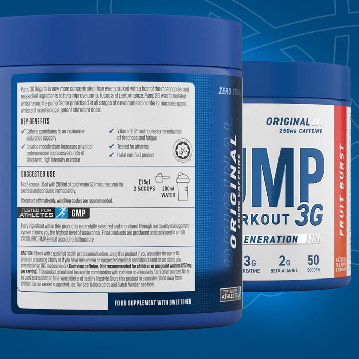 Pump 3G Pre-Workout, Fruit Burst - 375g - Sports Supplements at MySupplementShop by Applied Nutrition