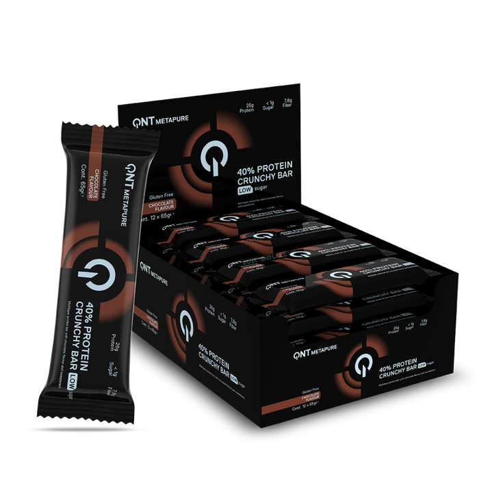 QNT Metapure Crunchy Protein Bar 12 x 65g - Chocolate Cookie - Sports Nutrition at MySupplementShop by QNT
