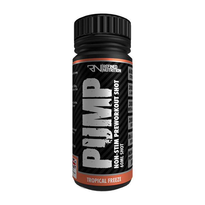 Refined Nutrition Pump Non-Stim Pre-Workout Shots 12 x 60ml - Tropical Freeze - Pre Workout at MySupplementShop by Refined Nutrition