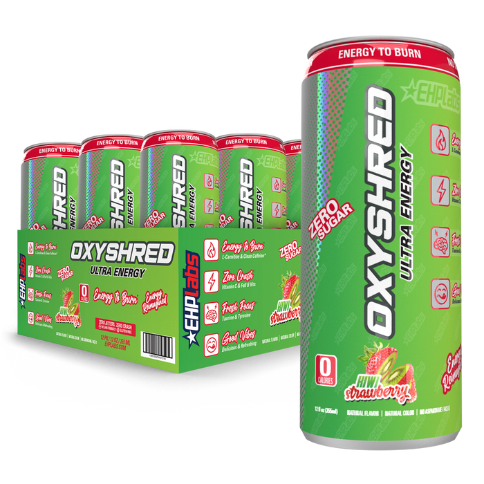 EHP Labs OxyShred Ultra Energy Drink RTD 12x355ml - Kiwi Strawberry - Pre Workout at MySupplementShop by EHP Labs