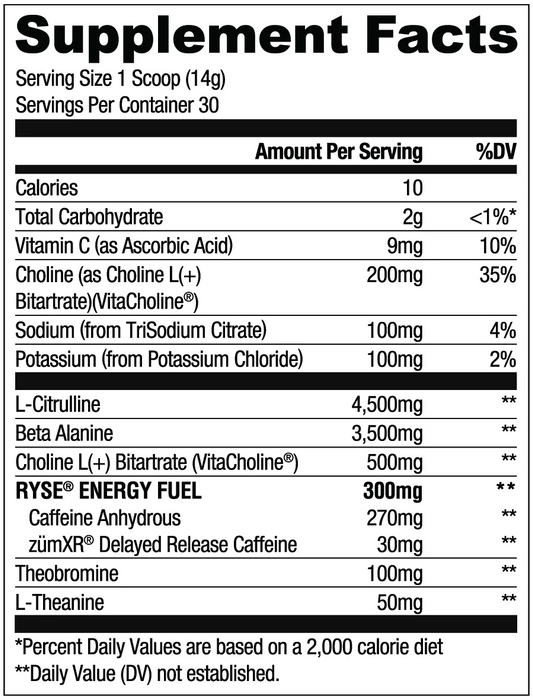 RYSE Loaded Pre 30 Servings