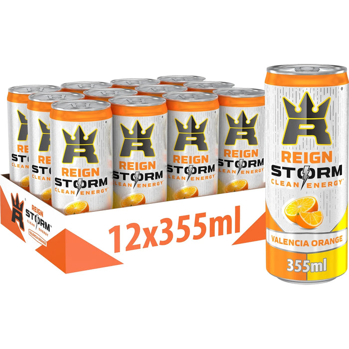 Reign Storm Clean Energy 12x355ml - Valencia Orange - Energy Drinks at MySupplementShop by Reign Storm