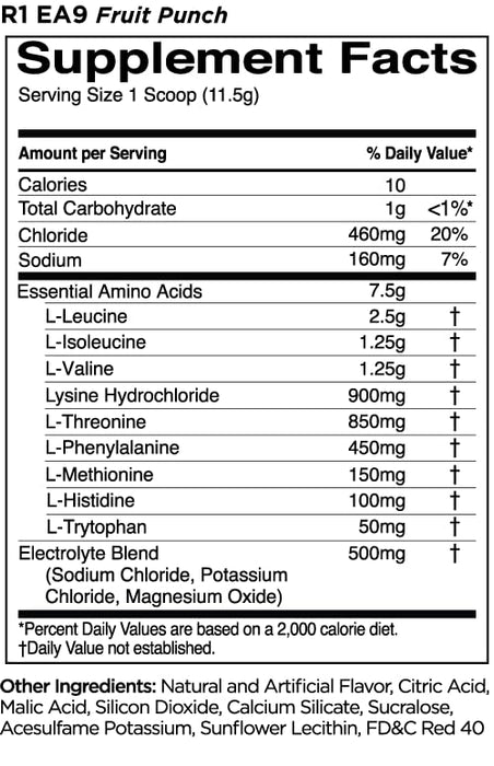 Rule One Essential Amino 9, Fruit Punch (EAN 196671009647) 330g - Sports Supplements at MySupplementShop by Rule One