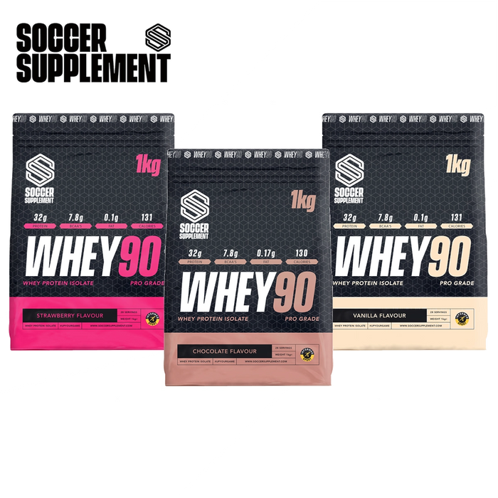 Soccer Supplement Whey 90 Pro Grade Whey Protein Isolate 1kg - Whey Proteins at MySupplementShop by Soccer Supplement