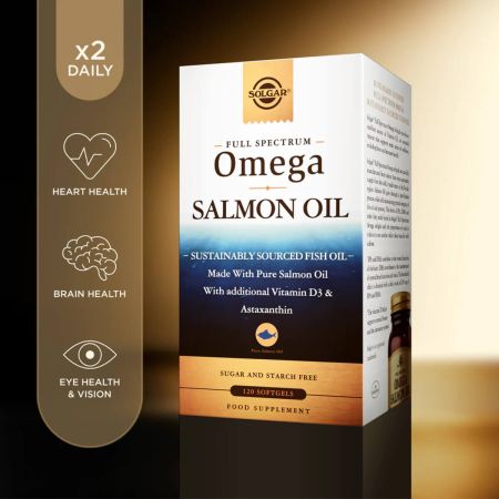 Solgar Full Spectrum Omega Salmon Oil 120 Softgels - Brain & Memory at MySupplementShop by Solgar