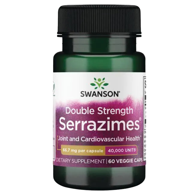 Swanson Double Strength Serrazimes, 40 000 Units - 60 vcaps