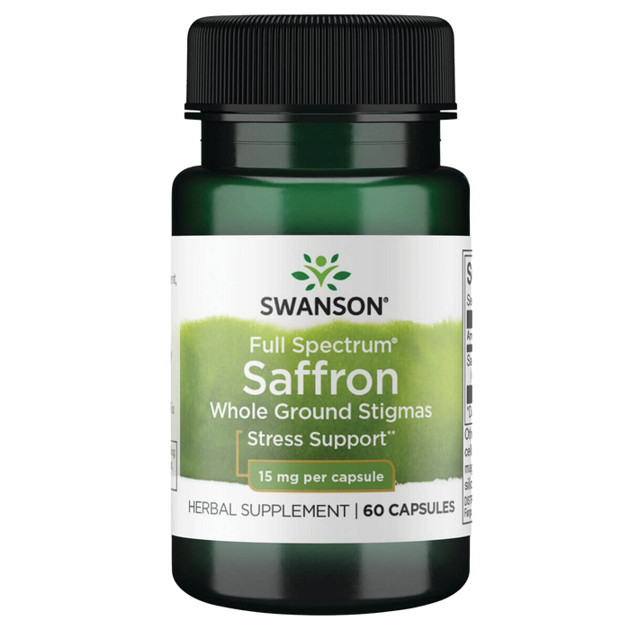 Swanson Saffron Whole Ground Stigmas 15 mg 60 Capsules