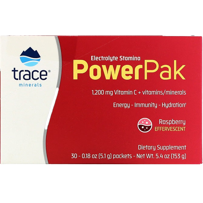 Trace Minerals Electrolyte Stamina Power Pak, Himbeere – 30 Päckchen