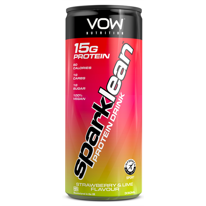 VOW Nutrition Sparklean Protein Drink 12x330ml - Strawberry & Lime -  at MySupplementShop by VOW Nutrition