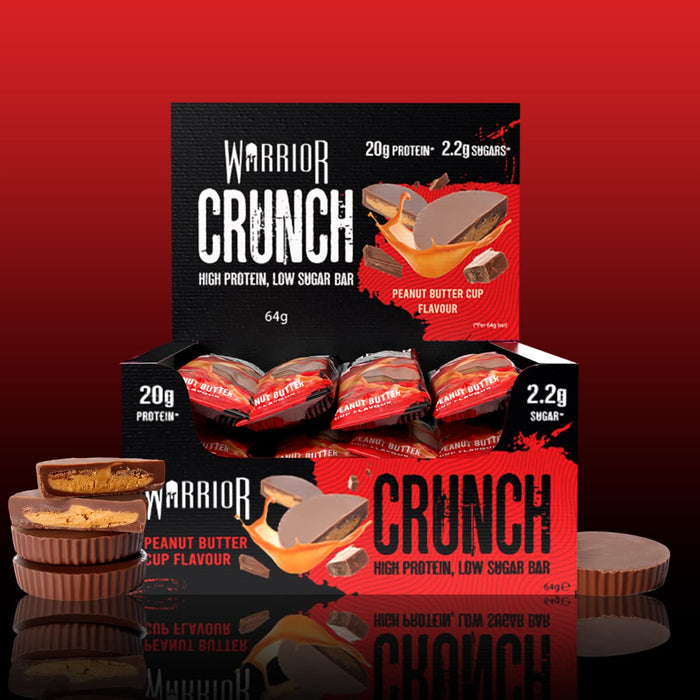Warrior Crunch Bars 12x64g Peanut Butter Cup - Protein Bars at MySupplementShop by Warrior