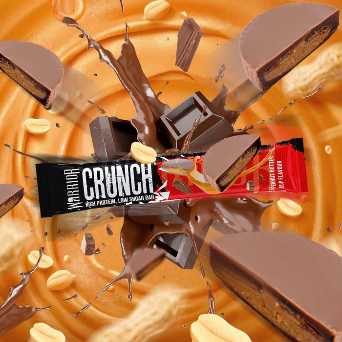 Warrior Crunch Bars 12x64g Peanut Butter Cup - Protein Bars at MySupplementShop by Warrior