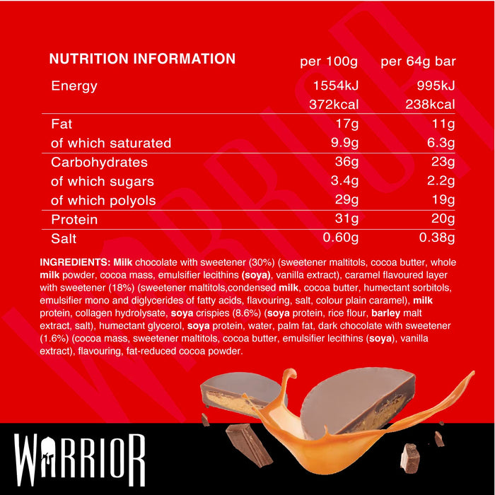 Warrior Crunch Bars 12x64g Peanut Butter Cup - Protein Bars at MySupplementShop by Warrior