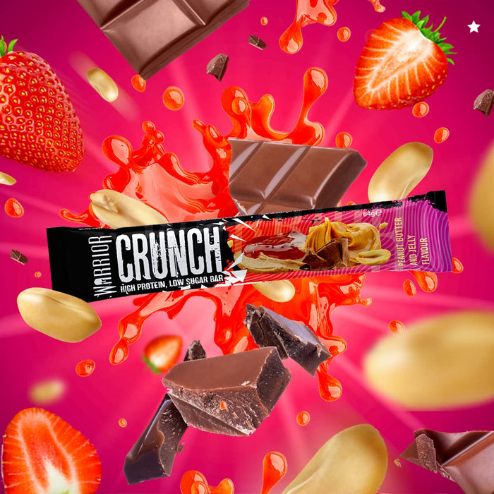 Warrior Crunch Bars 12x64g Peanut Butter Jelly - Protein Bars at MySupplementShop by Warrior