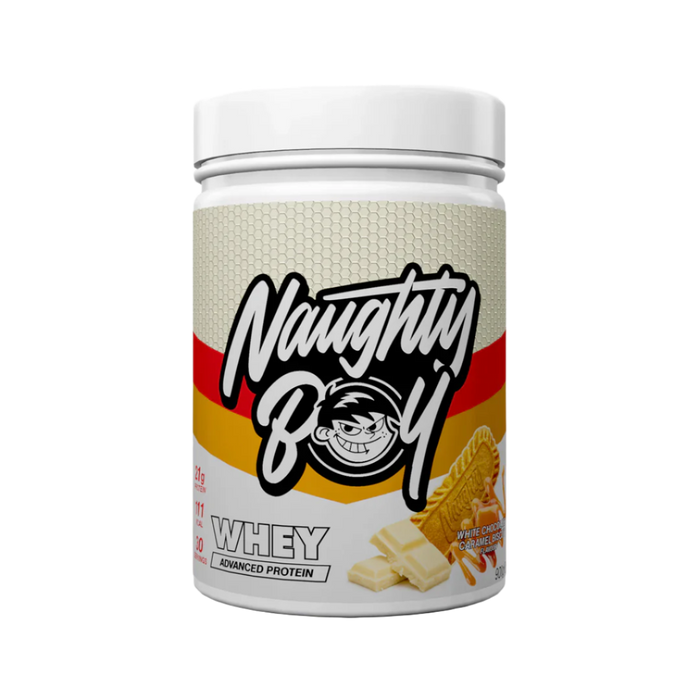 Naughty Boy Advanced Whey Protein 900g - 30 Servings (Multiple Flavours Available) - White Chocolate Caramel Biscuit - Whey Protein at MySupplementShop by Naughty Boy