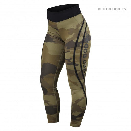 Better Bodies Camo High Tights - Dark Green Camo - Camo High Tights at MySupplementShop by Better Bodies