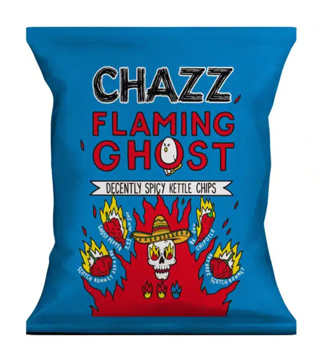 Chazz Potato Crisps 14 x 50g *WARNING: EXTREMELY HOT* - Flaming Ghost - Crisps at MySupplementShop by Chazz Potato Crisps