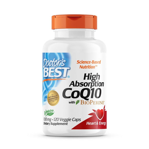 Doctor's Best High Absorption CoQ10 with BioPerine 100 mg 120 Veggie Capsules - Health and Wellbeing at MySupplementShop by Doctor's Best