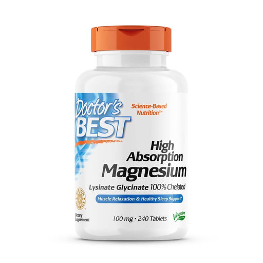 Doctor's Best High Absorption Magnesium 100 mg 240 Tablets - Vitamins & Minerals at MySupplementShop by Doctor's Best