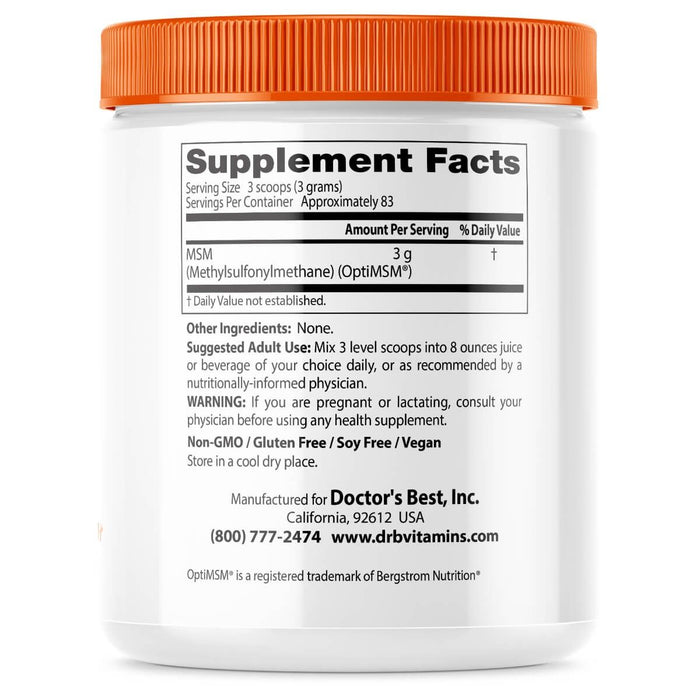 Doctor's Best MSM Powder with OptiMSM 8.8 oz (250 g) - Joint Support at MySupplementShop by Doctor's Best