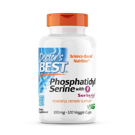 Doctor's Best Phosphatidylserine with SerinAid, 100 mg 120 Veggie Capsules - Health and Wellbeing at MySupplementShop by Doctor's Best