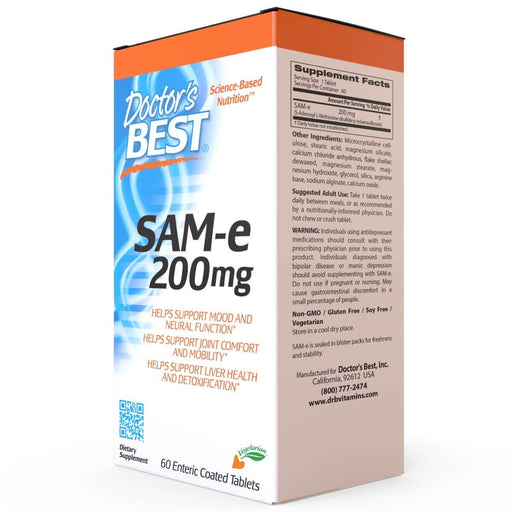 Doctor's Best SAM-e 200 mg 60 Enteric Coated Tablets - Joint Support at MySupplementShop by Doctor's Best