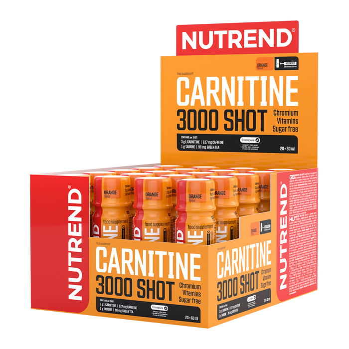 Nutrend Carnitine 3000 Shot  20 x 60ml - Orange - Amino Acids and BCAAs at MySupplementShop by Nutrend