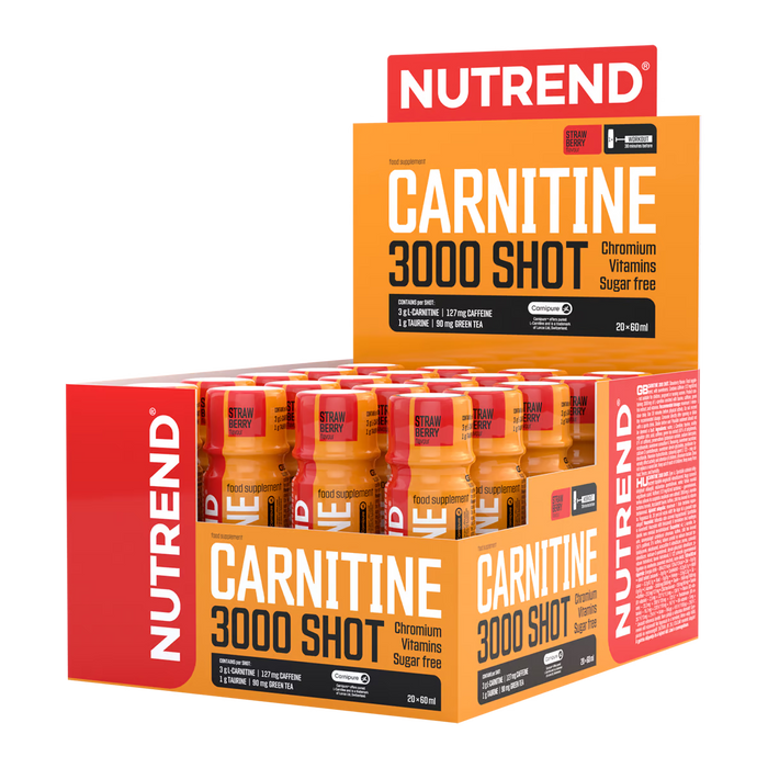 Nutrend Carnitine 3000 Shot  20 x 60ml - Strawberry - Amino Acids and BCAAs at MySupplementShop by Nutrend