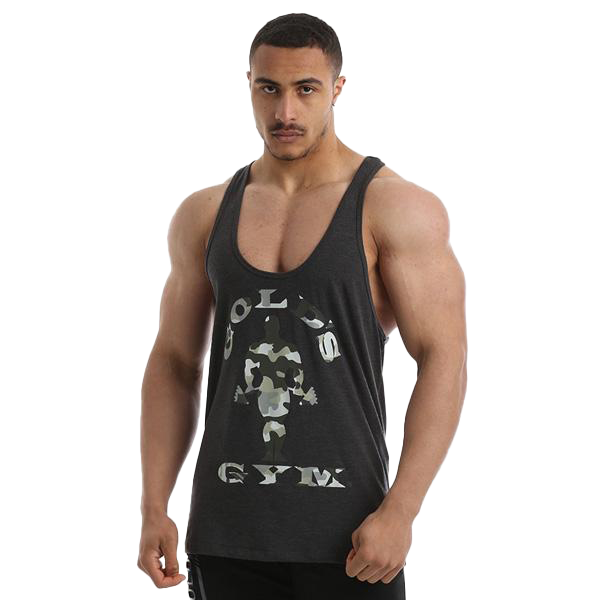 Gold's Gym Camo Logo Classic Stringer - Charcoal