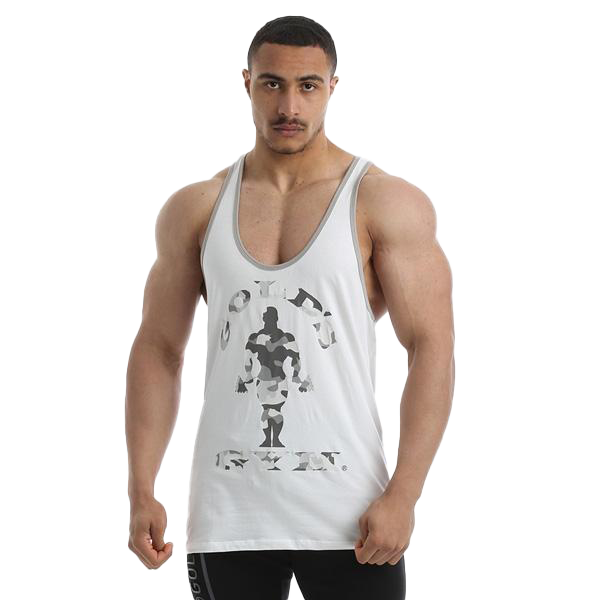 Gold's Gym Camo Logo Classic Stringer - White