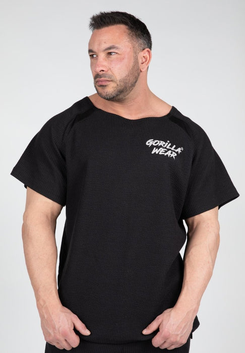 Gorilla Wear Augustine Old School Work Out Top - Black - Small/Medium - Work Out Top at MySupplementShop by Gorilla Wear