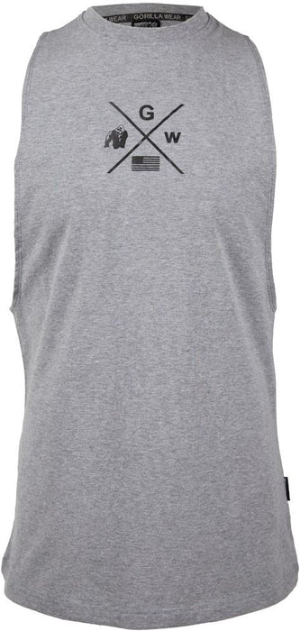 Gorilla Wear Cisco Drop Armhole Tank Top - Grey/Black - Tank Top at MySupplementShop by Gorilla Wear