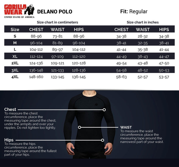 Gorilla Wear Delano Polo Black/White - XL - Polo at MySupplementShop by Gorilla Wear