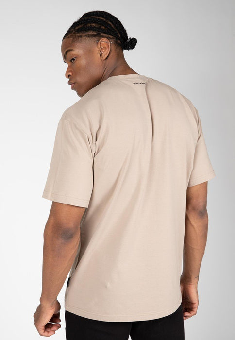 Gorilla Wear Dover Oversized T-Shirt - Beige - XXXL - T-Shirt at MySupplementShop by Gorilla Wear