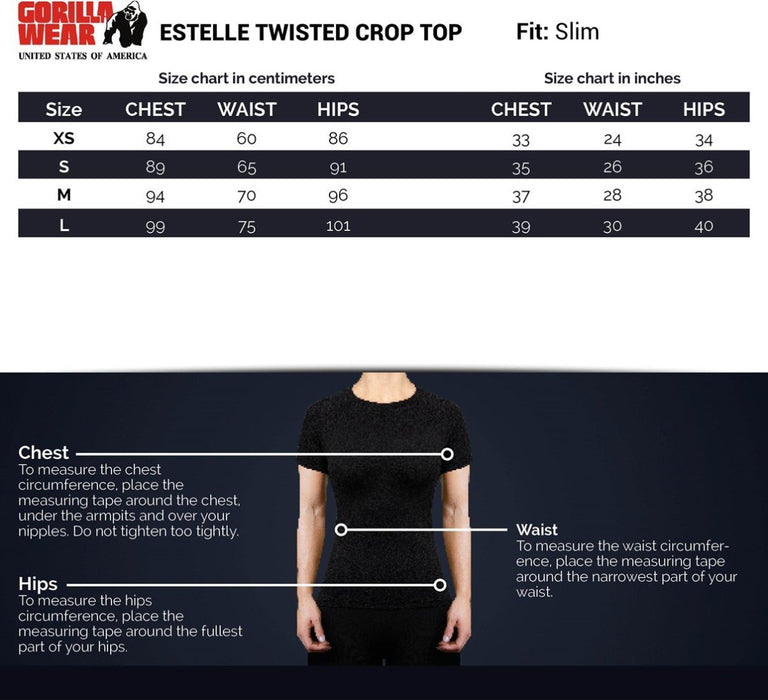 Gorilla Wear Estelle Twisted Crop Top - Black - Crop Top at MySupplementShop by Gorilla Wear