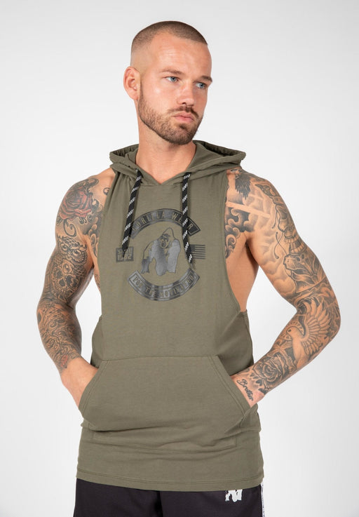 Gorilla Wear Lawrence Hooded Tank Top - Army Green - XL - Tank Top at MySupplementShop by Gorilla Wear