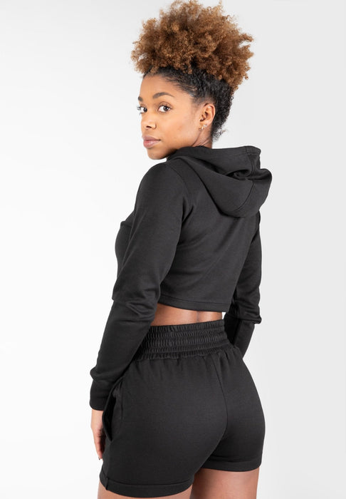 Gorilla Wear Pixley Crop Top Hoodie - Black - Medium - Hoodie at MySupplementShop by Gorilla Wear