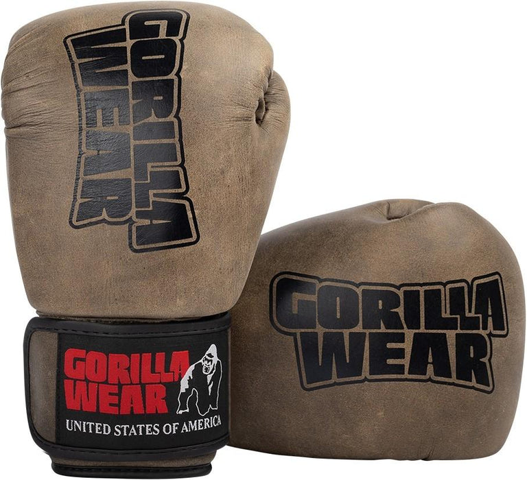 Gorilla Wear Yeso Boxing Gloves - Vintage Brown - Boxing Gloves at MySupplementShop by Gorilla Wear