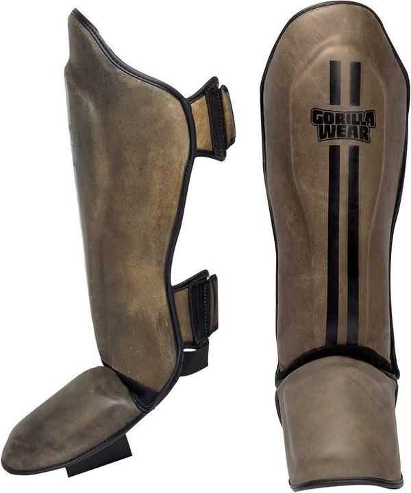 Gorilla Wear Yeso Shin Guards - Vintage Brown - Medium - Shin Guards at MySupplementShop by Gorilla Wear