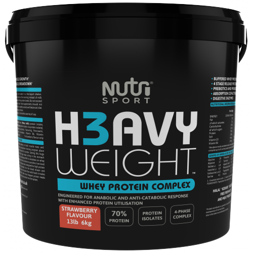 NutriSport H3avyweight Whey Protein Complex 6kg - Strawberry - Sports Supplements at MySupplementShop by NutriSport