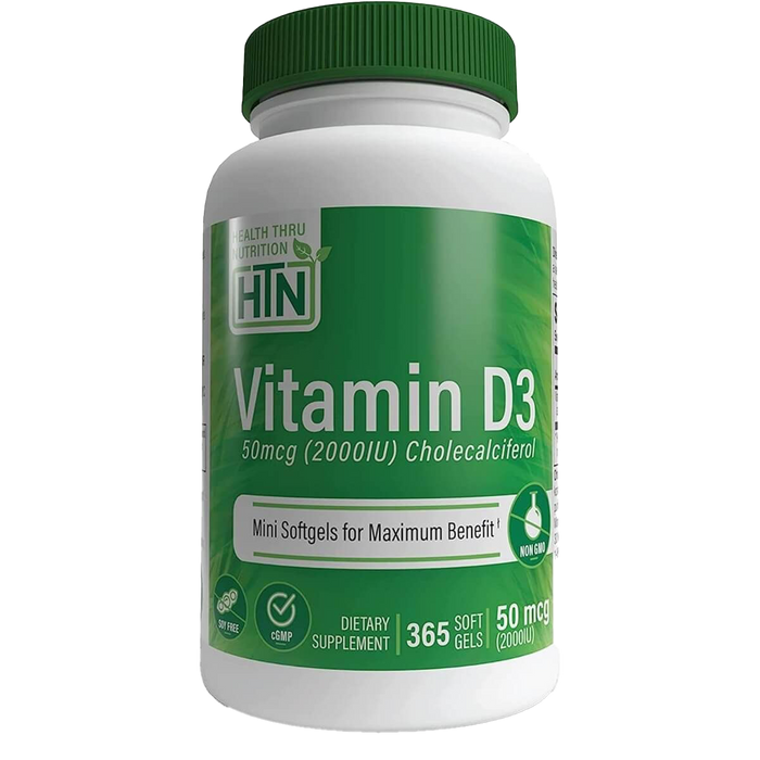 Health Thru Nutrition Vitamin D3 2,000iu (50mcg) 365 Softgels