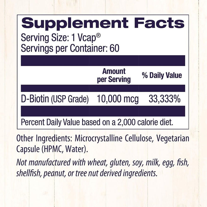 Healthy Origins Biotin 10,000mcg 60 Veggie Capsules - Energy & Vitality at MySupplementShop by Healthy Origins