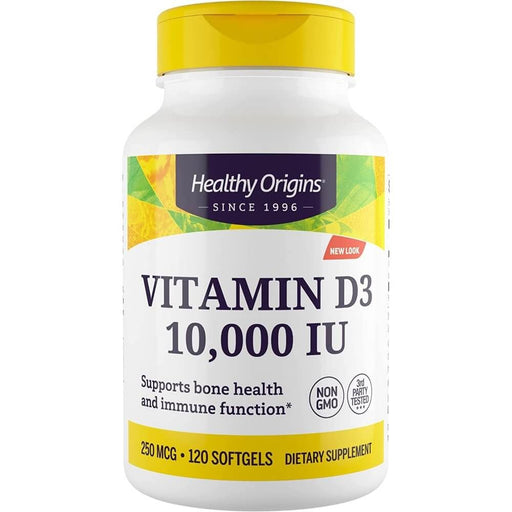 Healthy Origins Vitamin D3 10,000iu 120 Softgels - Immune Support at MySupplementShop by Healthy Origins