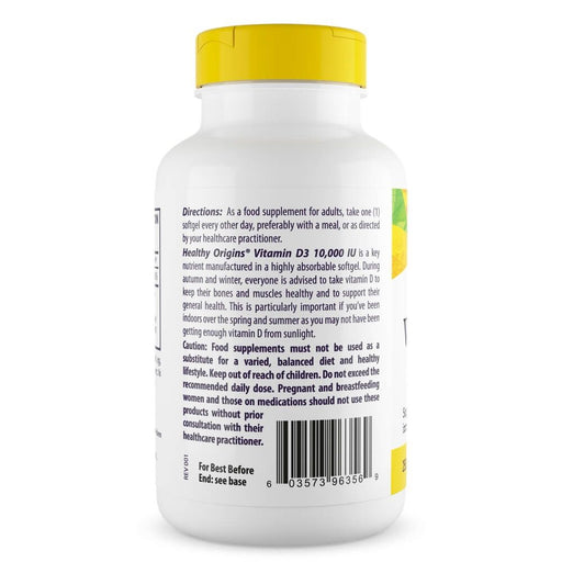 Healthy Origins Vitamin D3 10,000iu 360 Softgels | Premium Supplements at MYSUPPLEMENTSHOP