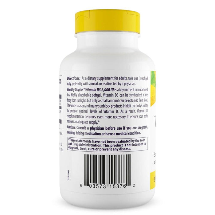 Healthy Origins Vitamin D3 2,000iu 240 Softgels - Immune Support at MySupplementShop by Healthy Origins