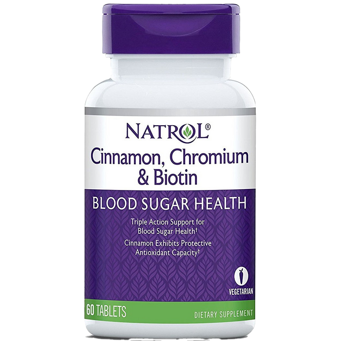 Natrol Cinnamon, Chromium & Biotin - 60 tablets