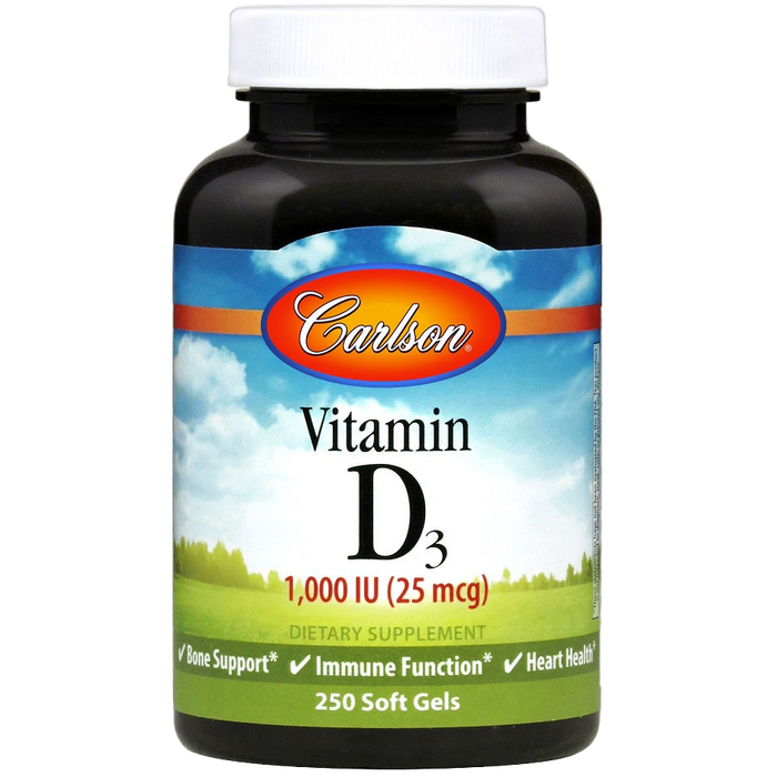 Carlson Labs Vitamin D3, 1000 IU - 250 softgels