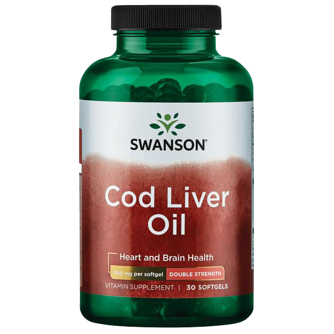 Swanson Cod Liver Oil, 700mg Double-Strength - 30 softgels