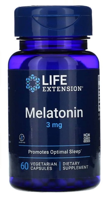 Life Extension Melatonin, 3mg 60 vcaps - Sports Supplements at MySupplementShop by Life Extension